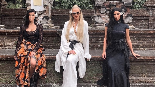 Keluarga Kardashian di Bali. (Foto: Instagram @kimkardashian)