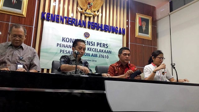 Konpers Kemenhub terkait Lion Air di Kantor Kemenhub, Jakarta Pusat, Sabtu (3/11/2-18). (Foto: Ferry Fadhlurrahman/kumparan)