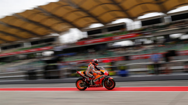 Marc Marquez di MotoGP Malaysia. (Foto: Lai Seng Sin/Reuters)