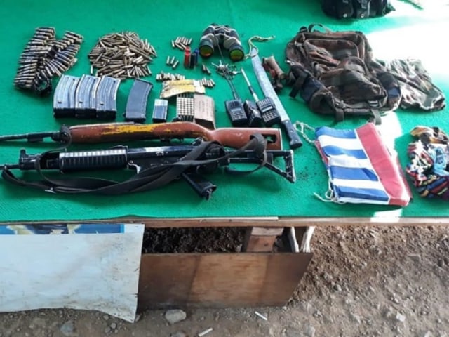 Barang bukti senjata yang digunakan KKB saat menyerang TNI-Polri (Foto: istimewa/BumiPapua)