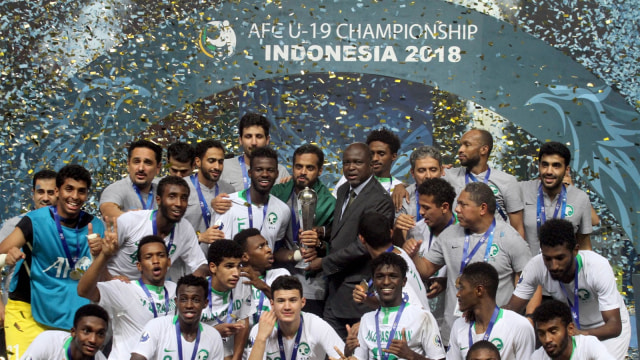 Aran Saudi juara Piala Asia U-19 2018. (Foto: Yulius Satria Wijaya/ANTARA)