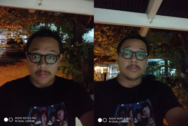 Hasil foto selfie malam hari pakai Xiaomi Redmi Note 6 Pro. (Foto: Rangga Sanjaya/kumparan)