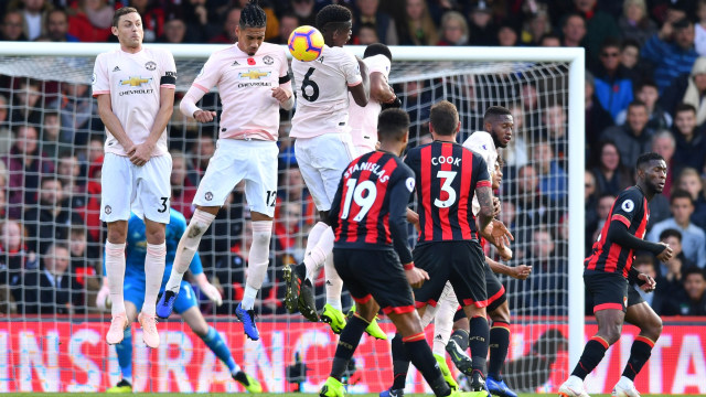 Matic, Smalling, Pogba, di laga Bournemouth vs Manchester United. (Foto: REUTERS/Dylan Martinez)