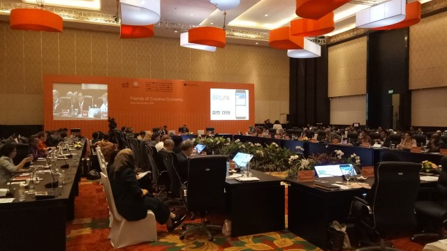 World Conference on Creative Economy resmi dibuka di Bali Nusa Dua Convention Center, Selasa (6/11).  (Foto: Marcia Audita/kumparan)