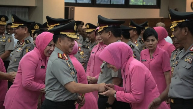 Jenderal Kapolri Tito Karnavian dalam upacara kenaikan pangkat golongan Pati Polri di Rupatama Mabes Polri, Jakarta, Kamis (8/11).
 (Foto: Nugroho Sejati/kumparan)