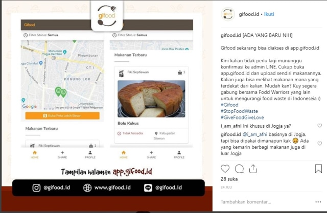 Gifood Indonesia, Aplikasi Unik untuk Berbagi Makanan Berlebih (2)