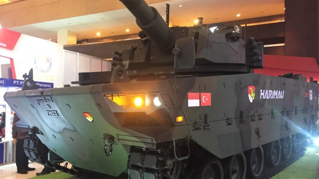 Tank Harimau buatan PT Pindad Persero dipamerkan di Indo Defence 2018 Ekspo & Forum di Jakarta Expo Internasional Kemayoran. (Foto: Nurul Nur Azizah/kumparan)