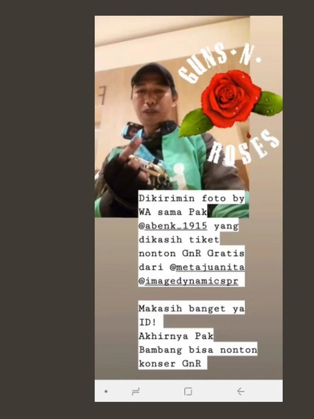 Kisah Haru Driver Ojol dapat Tiket Band Guns N' Roses Gratis (485779)