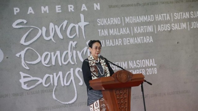 Sukmawati Soekarnoputri di pameran Surat Pendiri Bangsa, Museum Nasional, Jakarta. (Foto: Munady)