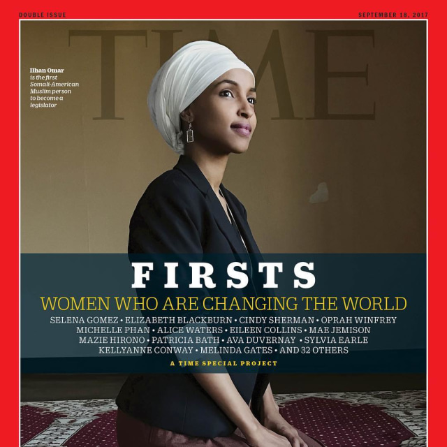 Ilhan Omar masuk ke dalam daftar Perempuan Pengubah Dunia tahun 2017 versi Majalah Times. (Foto: IG: @ilhanmn)