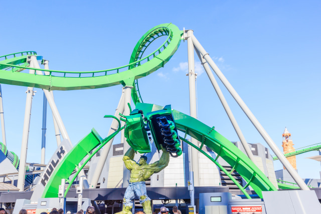 Wahana Roller Coaster Incredible Hulk di Universal Orlando of Adventure, Amerika Serikat Foto: Shutter Stock