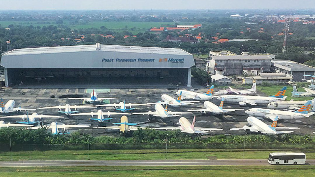 Pusat perawatan pesawat Merpati Nusantara Airlines. (Foto: instagram @pak_mbun)