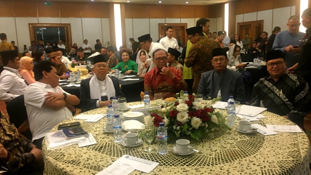 Ma’ruf Amin hadiri peluncuran buku yang berjudul ‘Arus Baru Ekonomi Indonesia’. (Foto: Moh Fajri/kumparan)