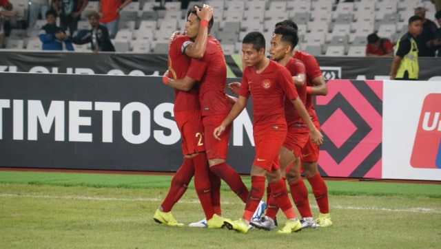 Gol ke 3 tandukan Beto Goncalves, kedudukan menjadi  3-1 Timnas Indonesia vs Timor Leste. (Foto: Helmi Afandi Abdullah/kumparan)