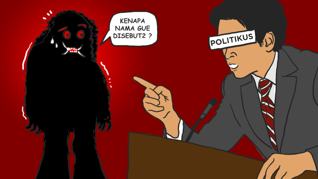 Ilustrasi Politikus Genderuwo (Foto: kumparan/Nunki Pangaribuan)