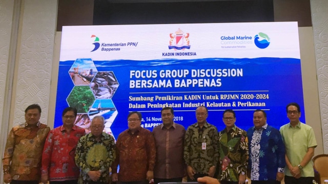 Forum Diskusi Kadin dan Badan Perencanaan Pembangunan Nasional (Bappenas) tentang RPJMN Industri Kelautan dan Perikanan Tahun 2020-2024, Rabu (14/11/2018). (Foto: Abdul Latif/kumparan)