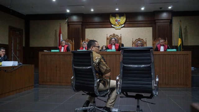 Sidang putusan terdakwa Dudy Jocom di Pengadilan Tipikor, Jakarta. (Foto: Nugroho Sejati/kumparan)