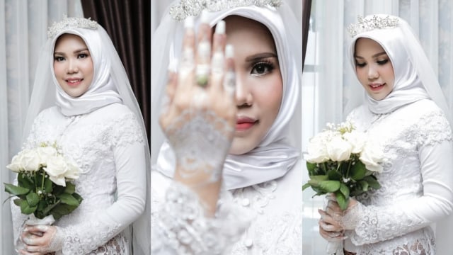 Calon istri korban Lion Air tetap gunakan baju pengantin. (Foto: Instagram/@ intansyariii)