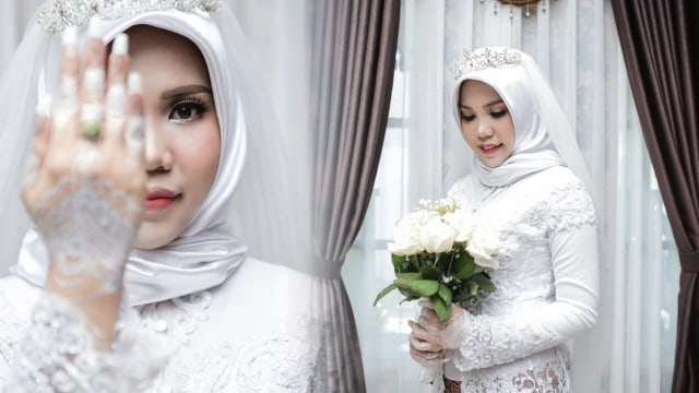 Calon istri korban Lion Air tetap gunakan baju pengantin. (Foto: Instagram/@intansyariii)