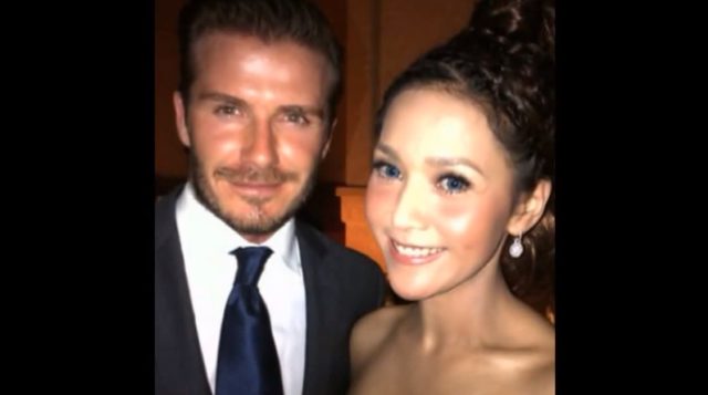Maia Estianty dan David Beckham bertemu 2011 lalu (foto: YouTube)