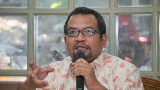 Direktur Eksekutif ICJR Anggara dalam konferensi pers Jangan Penjarakan Korban Kekerasan Seksual di LBH Pers, Jakarta, Jumat (16/11). Foto: Nugroho Sejati/kumparan