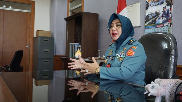 Wakil Kepala Pusat Kesehatan TNI Laksamana Pertama Andriani. (Foto: Abil Achmad Akbar/kumparan)