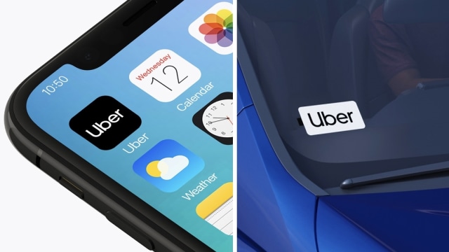 Logo baru Uber di berbagai media. (Foto: Uber)