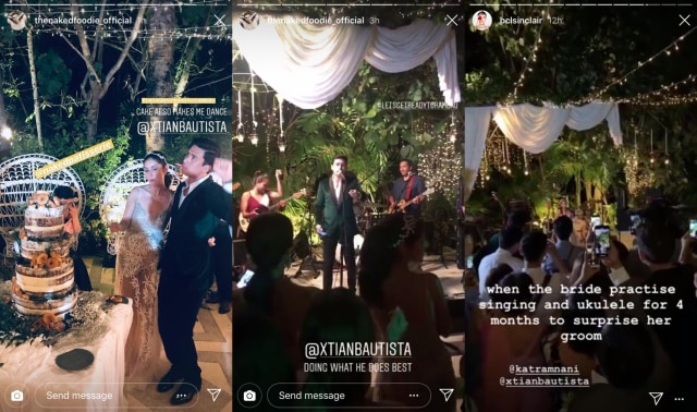 Pernikahan Christian Bautista dan Kat Ramnani (Foto: Instagram @bclsinclair, @thenakedfoodie_official)