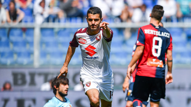 Iago Falque merayakan golnya ke gawang Genoa. (Foto: GETTY IMAGES/Paolo Rattini / Stringer)