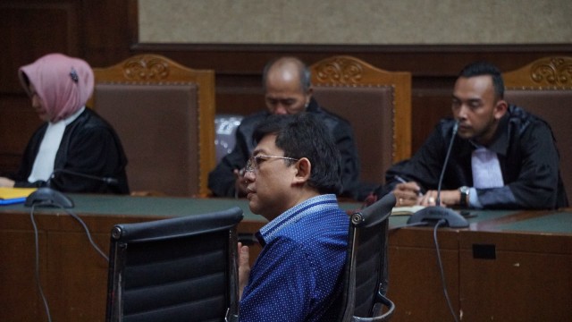 Pengacara Lucas memberikan tanggapan dalam sidang di Pengadilan Tipikor, Jakarta. (Foto: Nugroho Sejati/kumparan)