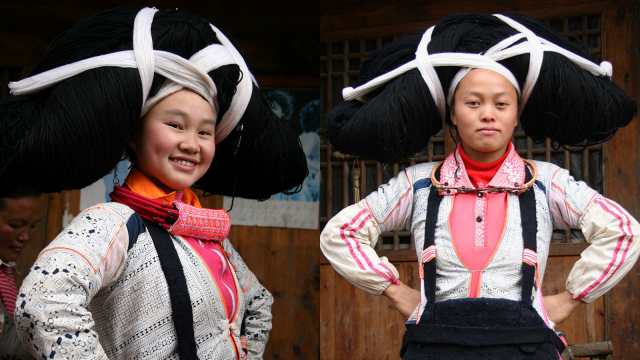 Tradisi rambut konde suku Miao. Foto: Dok.wikimedia commons