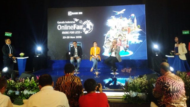 Garuda Indonesia Gelar Online Tiket Fair di Hotel Kempinski, Jakarta Pusat, Kamis (22/11/2018). (Foto: Abdul Latif/kumparan)