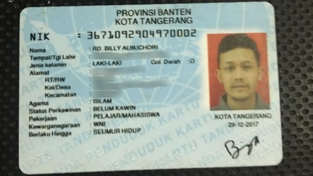 Identitas pengemudi BMW yang mengalami kecelakaan di Jakarta Barat. (Foto: Dok. Lantas)