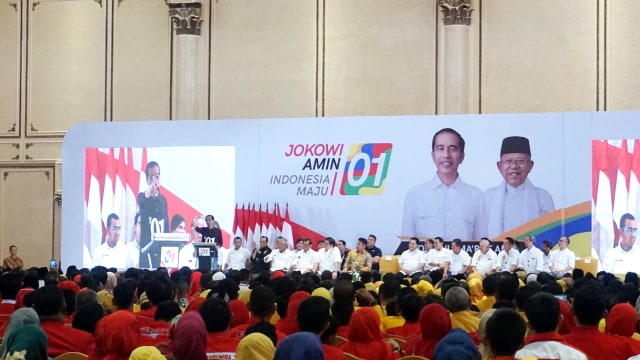 Capres 01, Joko Widodo hadiri temu Kader dan Relawan Jokowi-Ma'ruf di Palembang, Sumsel. (Foto: Yudhistira Amran Saleh/kumparan)