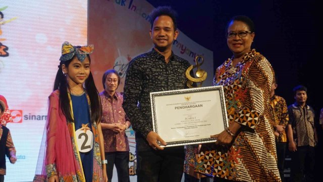 Penyerahan Penghargaan kepada pemenang Lomba Suara Anak Indonesia 2018 di Gedung Theater Garuda TMII, Jakarta Timur, Minggu (25/11/2018). (Foto: Irfan Adi Saputra/kumparan)