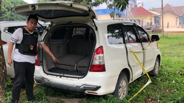 Mobil milik pembunuh Dufi ditemukan di Lampung. (Foto: Dok. Istimewa)