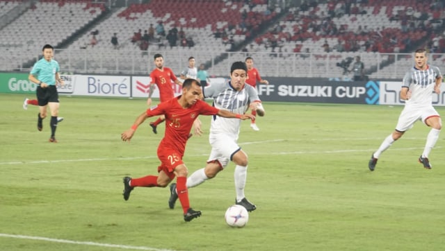 Riko Simanjuntak saat menggiring bola ke gawang Filipina di pertandingan Indonesia vs Filipina. (Foto: Helmi Afandi Abdullah/kumparan)