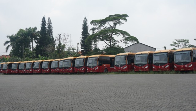 Bus Pengangkutan Penumpang Djakarta (PPD) di Pool Ciputat, Tangerang Selatan (Foto: Fanny Kusumawardhani/kumparan)