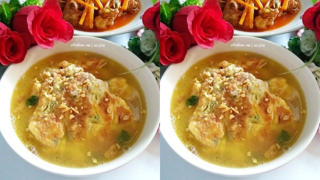 Sup telur dadar. (Foto: Instagram/@ lindacen_cen)