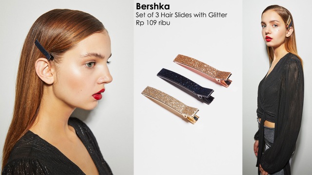 Rekomendasi kumparan: Aksesori rambut jepit ala 90an. (Foto: Bershka)