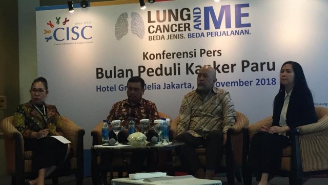 Konferensi pers bertajuk "Lung Cancer and Me: Beda Jenis, Beda Perjalanan". (Foto: Sayid Mulki Razqa/kumparan)