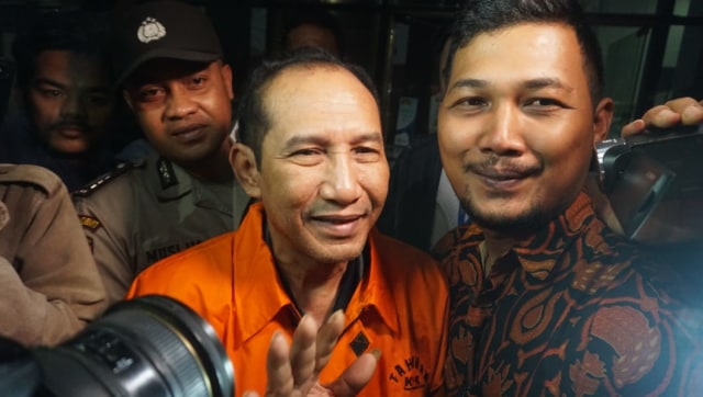 Hakim PN Jaksel Iswahyu Widodo usai diperiksa KPK terkait kasus OTT PN Jaksel. (Foto: Irfan Adi Saputra/kumparan)