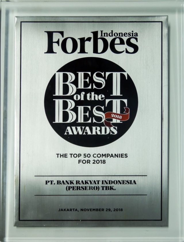 Award Forbes Indonesia. (Foto: Dok. BRI)