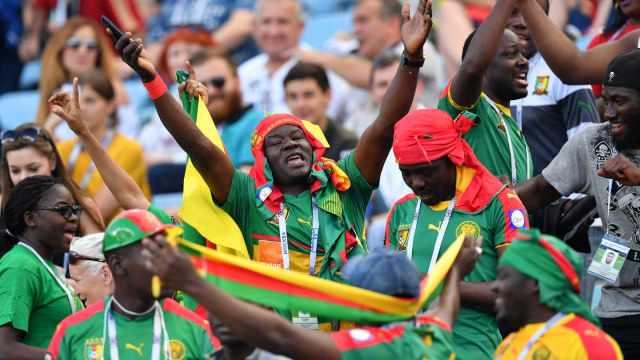 Suporter Timnas Kamerun di Piala Konfederasi 2017. (Foto: AFP/Yuri Cortez)