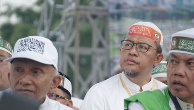 Ahmad Heryawan dan Amien Rais hadiri Reuni 212 di kawasan Monumen Nasional, Jakarta. (Foto: Nugroho Sejati/kumparan)