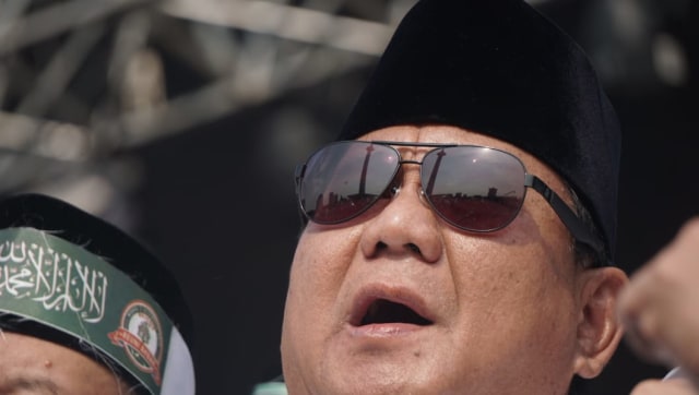 Calon Presiden Nomor 02, Prabowo Subianto, saat hadiri acara Reuni 212 di Monumen Nasional, Jakarta, Minggu (2/12/2018). (Foto: Nugroho Sejati/kumparan)