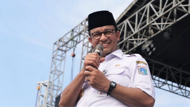 Gubernur DKI Jakarta, Anies Baswedan, saat berada dalam acara Reuni 212 di Monumen Nasional, Jakarta, Minggu (2/12/2018). (Foto: Nugroho Sejati/kumparan)