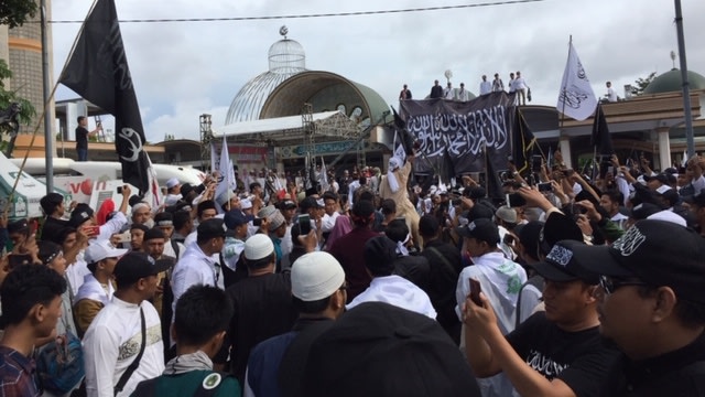 Suasana Reuni 212 di Mesjid Al-Jihad, Jalan Abdullah Lubis, Medan, Minggu (2/12). (Foto: Ade Nurhaliza/kumparan)