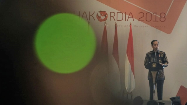 Presiden Joko Widodo di acara Hakordia 2018. (Foto: Nugroho Sejati/kumparan)