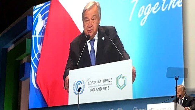 Sekjen PBB, Antonio Guterres di COP24-Katowice, Polandia. (Foto: Kelik Wahyu Nugroho/kumparan)